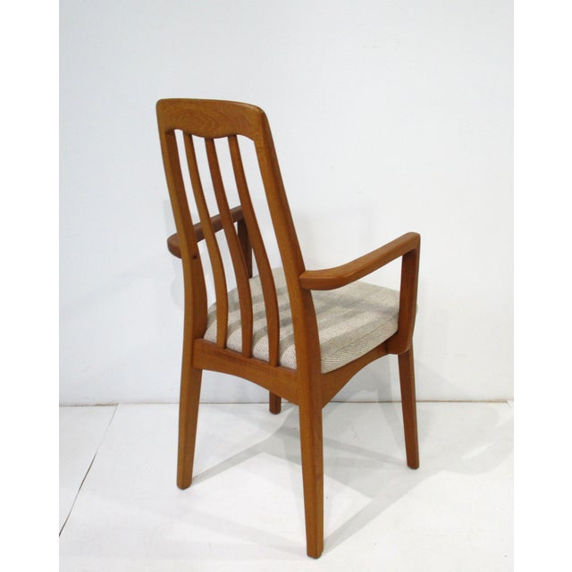 Teak Upholstered Dining Chairs 2 Arm 2 Sides in the Style of Danish Modern For Sale In Cincinnati - Image 6 of 17