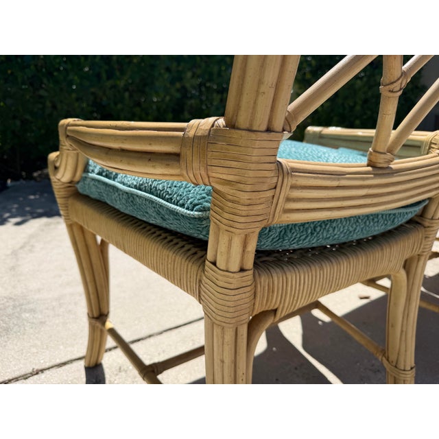 Ficks Reed Vintage Lane Venture Fretwork Rattan Dining Chairs, Set of 4 For Sale - Image 4 of 14