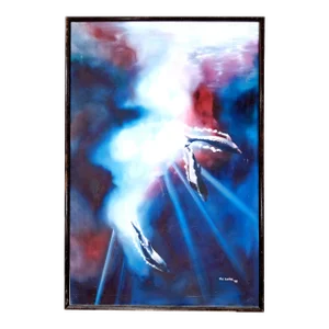 Tim Cantor Original Painting "Falling From the Sea" Framed 1987 With Documentation