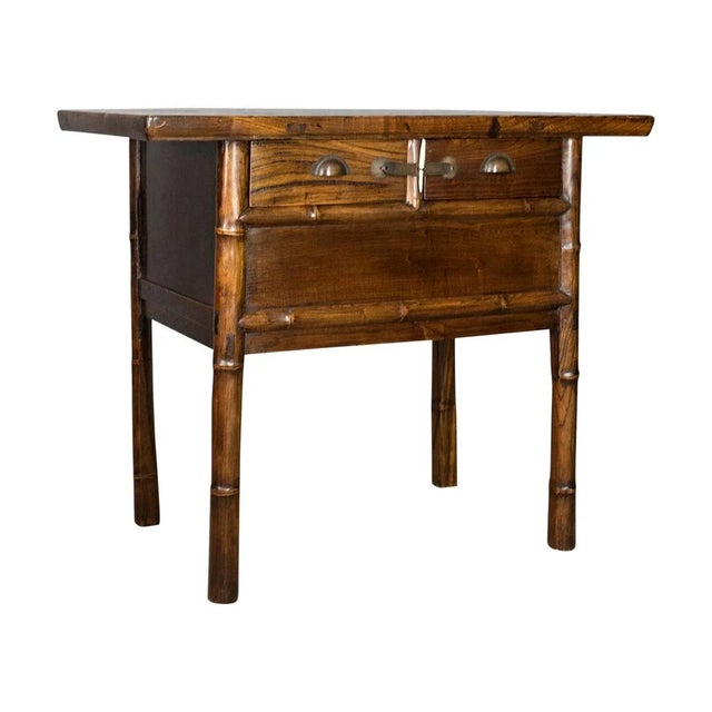 Late 20th Century Chinese Elm Side Table Elm Cabinet For Sale - Image 12 of 12