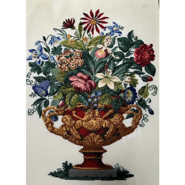 Vintage Monumental French Provincial Floral Textile Art, Multi-Color For Sale In Houston - Image 6 of 12