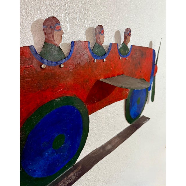 Early 20th Century Seymour Chwast, Pilots in Plane Painting on Metal Sculpture Wall Hanging Seymour Chwast Airplane For Sale In Miami - Image 6 of 18