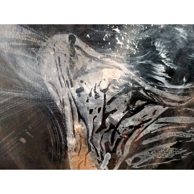 Early 21st Century Ovidiu Kloska, The Nocturnal Hour of Violent Blooming, Mixed on Canvas For Sale - Image 5 of 11