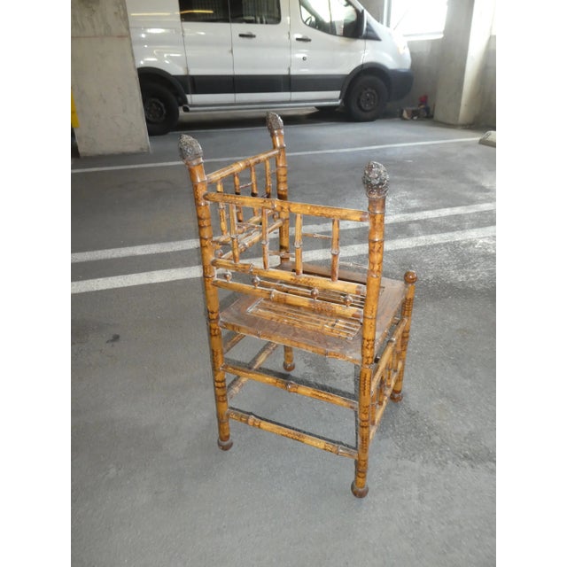 Victorian Victorian Bamboo Corner Chair For Sale - Image 3 of 11