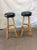 This pair of vintage bamboo barstools with black leather seats were made in France in the 1950s. With minor signs of wear...