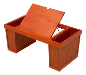 Mid-Century Modern Lift-Top Coffee Table / Vintage Bed Tray With Storage – Cane Panel Accent – 1970s