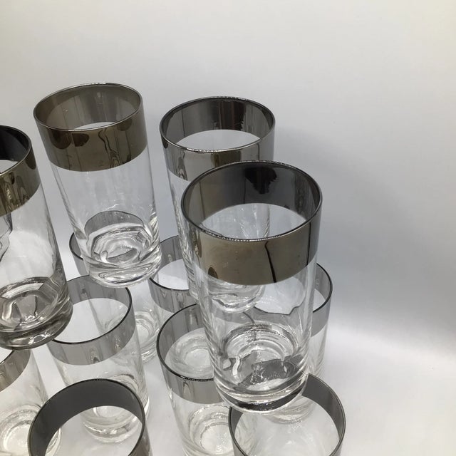 Dorothy Thorpe Platinum Band Highball Glasses-Set of 12 For Sale - Image 9 of 11