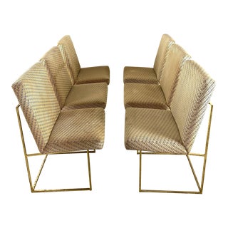 1970's Dining Chairs in the Style of Milo Baughman for Thayer Coggin Thin Line Series in Brass - Pair For Sale