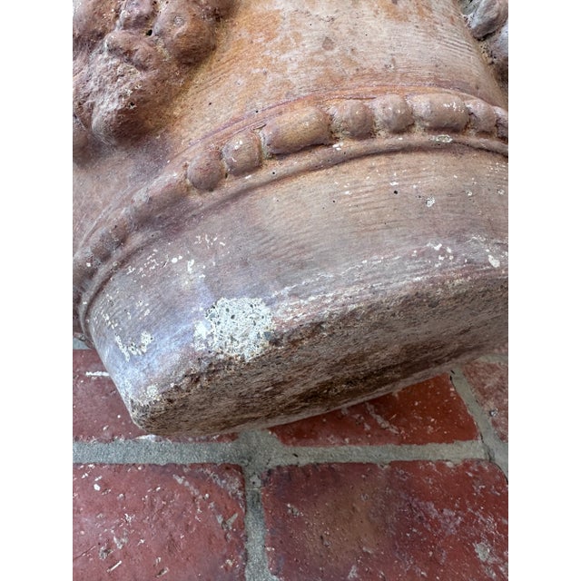 1990s Planter Toscana Jardiniere Concrete Amedusa Garlands With Hole French Style Urn Vintage For Sale - Image 16 of 18