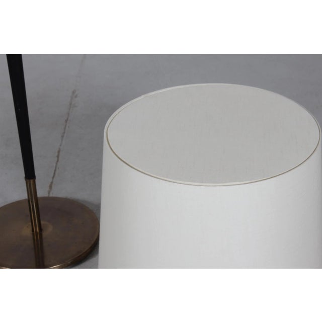 Metal Danish Teak, Brass and Black Metal Floor Lamp, 1960s For Sale - Image 7 of 8