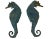 Pepe Mendoza Pair of 1950s Pepe Mendoza Enameled Bronze Large Seahorse Door Handles Pulls For Sale - Image 4 of 6
