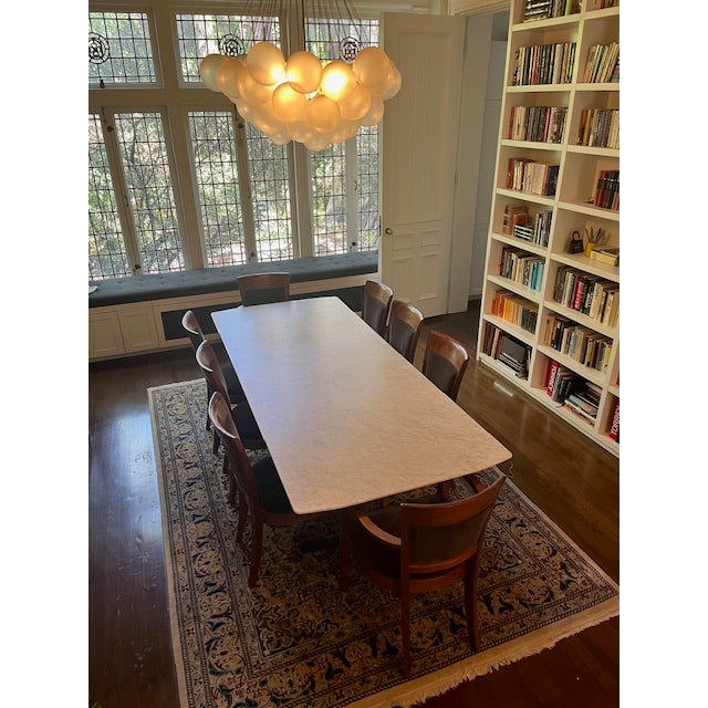 Wood Set of 8 Thomas Moser Harpswell Dining Chairs in Walnut | 6 Side + 2 Arm | Signed 2016 For Sale - Image 7 of 11