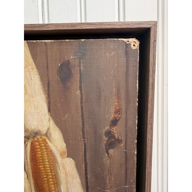 American Folk Art Oil Painting of Corn American C 1940 For Sale - Image 3 of 5