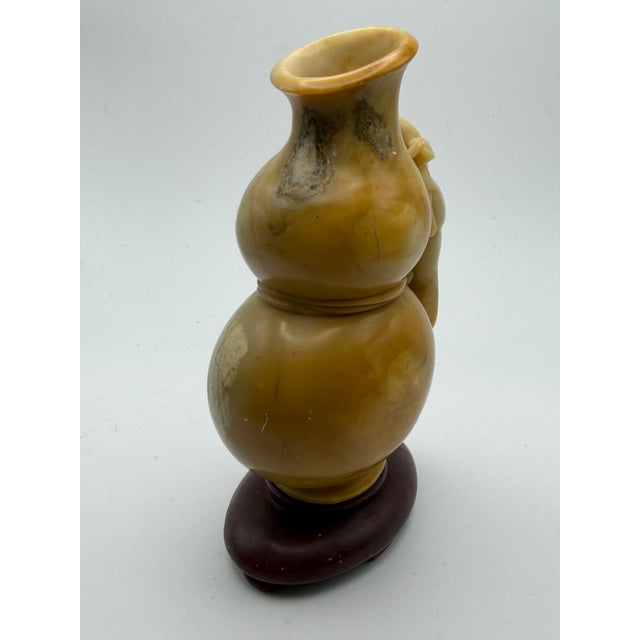 Tan Vintage Soapstone Carving Eith Mythical Creature For Sale - Image 8 of 12