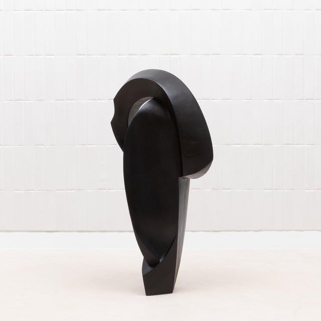 Modern Abstract Sculpture in Black Oak by Patrick Coard Paris For Sale - Image 10 of 10