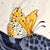 Amur Rarities by Nana Williams | Watercolor of a leopard's head with butterflies For Sale - Image 4 of 5