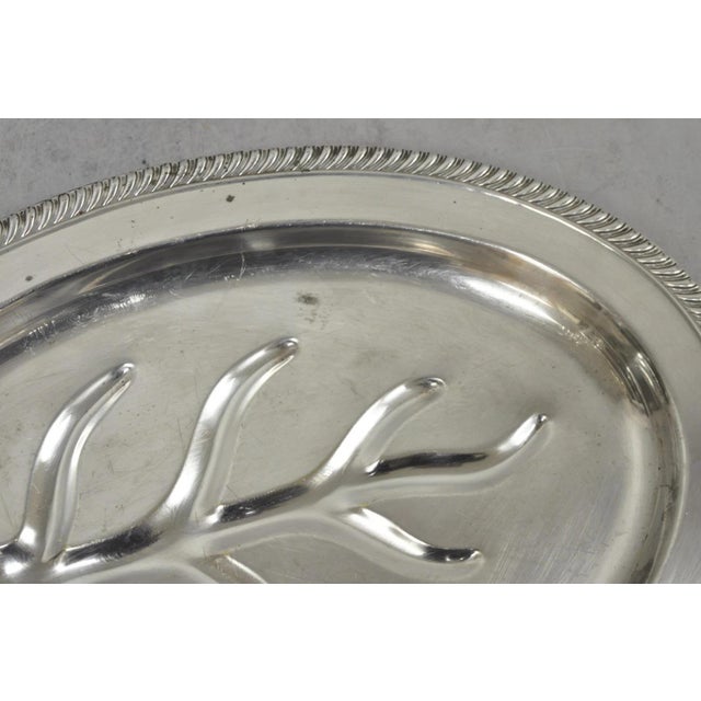 Metal Vintage Fb Rogers Silver Plated Oval Meat Cutlery Serving Platter Tray For Sale - Image 7 of 12