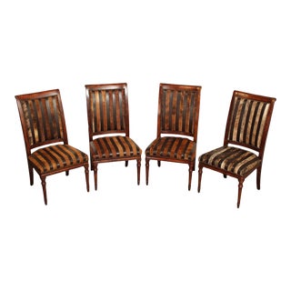 Theodore Alexander English Regency Style Set of Four Side Dining Chairs For Sale