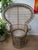 Wood Set of Large Mid-Century Wicker Rattan Peacock Chair and Ottoman, 1970s For Sale - Image 7 of 18