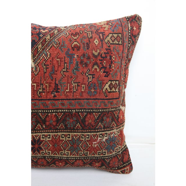 Early 20th Century Antique Tribal Double-Knotted Rug Pillow Cover – Tribal Geometric Motif, 16 X 24 For Sale - Image 5 of 10