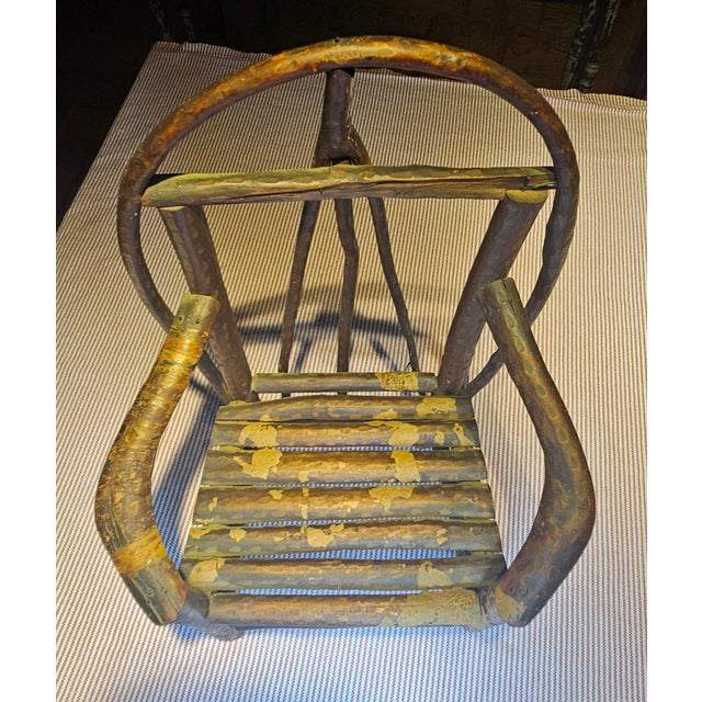 Brown Rare North Carolina 1937 Miniature Folk Art Chair For Sale - Image 8 of 14