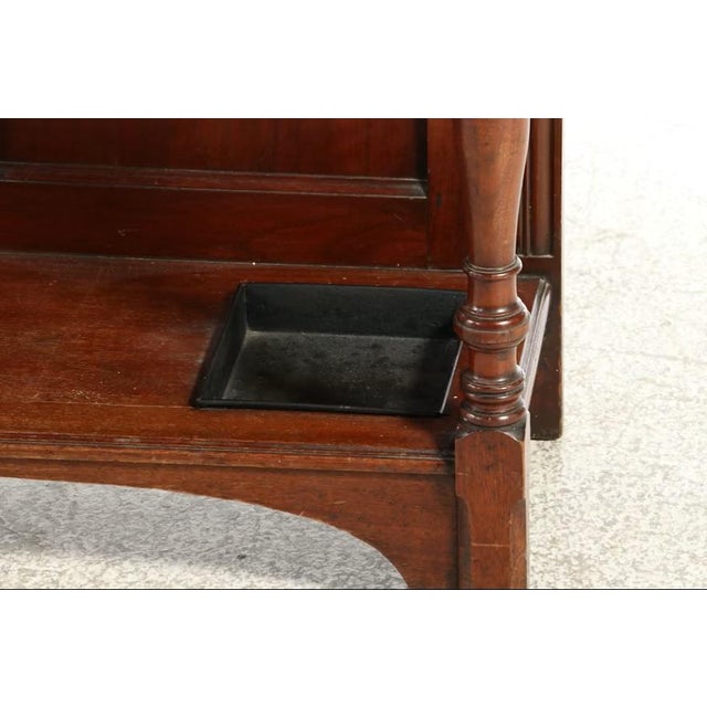 Wood Late 19th Century Edwardian Mahogany Mirrored Hall Tree / Stand For Sale - Image 7 of 9