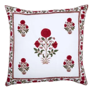 Amaya Reversible Pillow Case - Red, 18" x 18"