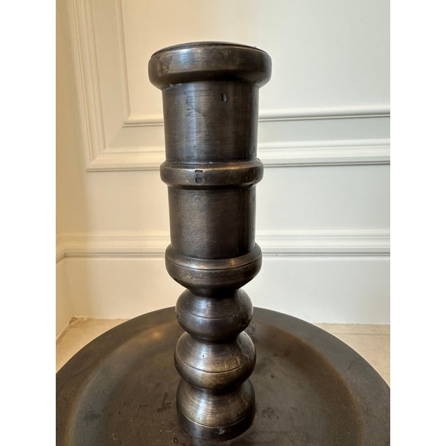 Vintage Monumental 16” Bronze Candlestick Holders -a Pair For Sale In Los Angeles - Image 6 of 18