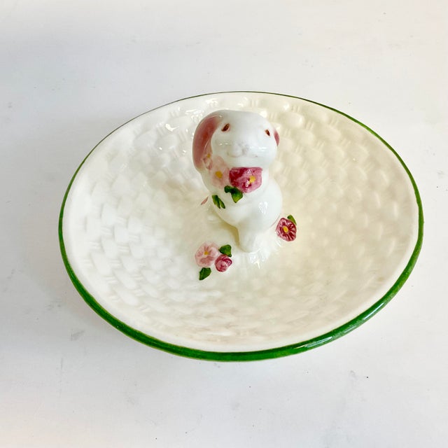 1993 Vintage Americans Whimsical Bunny Figurine Trinket Ring Dish - Easter For Sale - Image 11 of 11