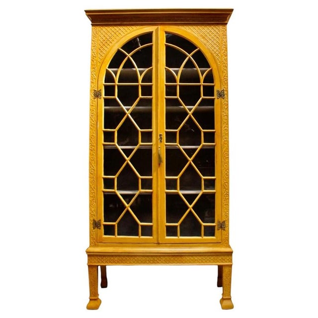 Antique Regency Ochre Astral Glazed Display Cabinet, 1820 For Sale - Image 9 of 9