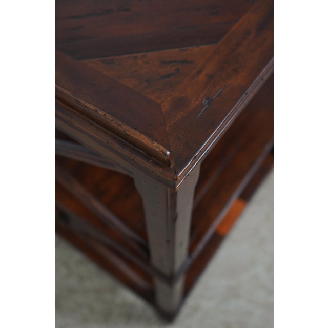 Theodore Alexander Theodore Alexander Oak Castle Bromwich 3 Tier Lamp Table For Sale - Image 4 of 14