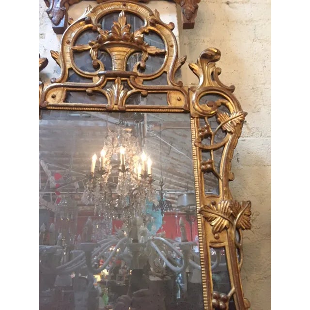 1960s Vintage French Gilt-Wood W/Fruit Basket Motif Mirror For Sale - Image 5 of 6