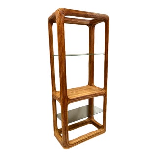 Mid-Century Gabriella Crespi Inspired Woven Reed Etagere For Sale