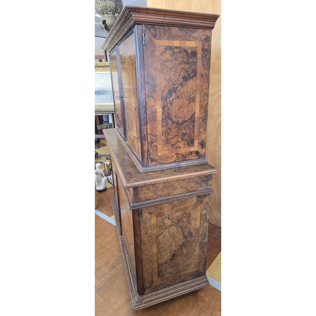 17th Century Burl Walnut Veneer Cabinet Flemish German Low Country For Sale - Image 13 of 17