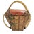 Mid-Century Modern Ooak Mid-Century 1960s Woven Wicker Creel Basket With Leather Flap Tubular Handles For Sale - Image 3 of 17
