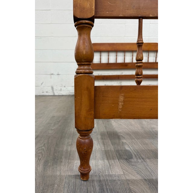 Wood Vintage Full Size Early American Colonial Jenny Lind Spindle Bed For Sale - Image 7 of 16