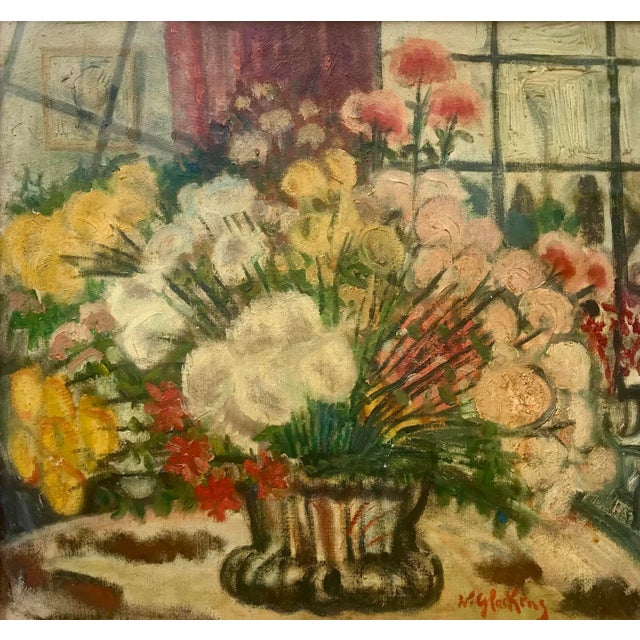American Original Antique American Impressionist Still Life a Bouquet of Flowers Signed William Glackens For Sale - Image 3 of 9