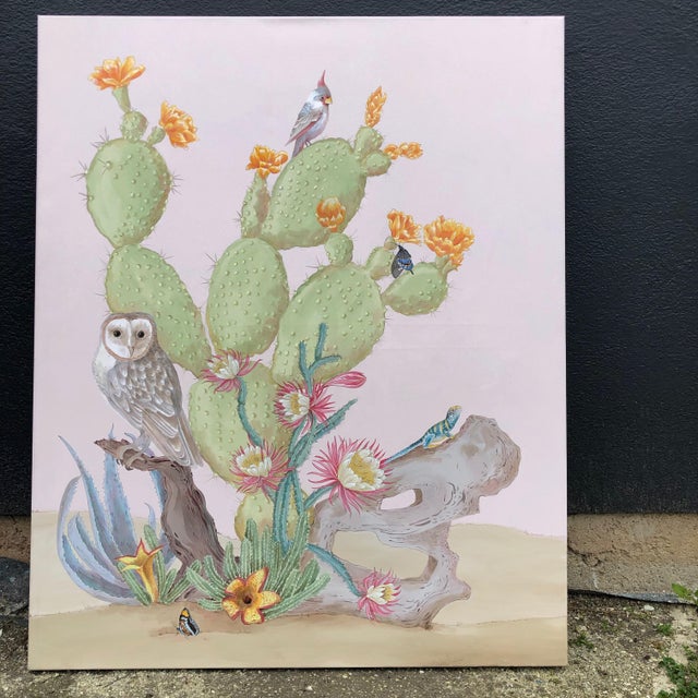 Inspired by the beauty of the Sonoran desert, this work of art includes a wise barn owl, an Eastern collared lizard, the...