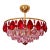 Vintage French Style Crystal Chandelier – Hand-Painted Pink & Ruby Red Prisms For Sale