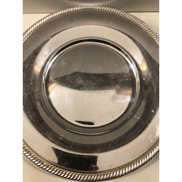 Silver Vintage International Silver Round Serving Tray For Sale - Image 8 of 8