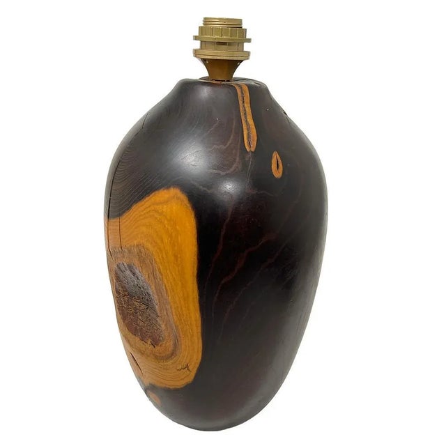 Wood Turned Wood Table Lamp For Sale - Image 7 of 12