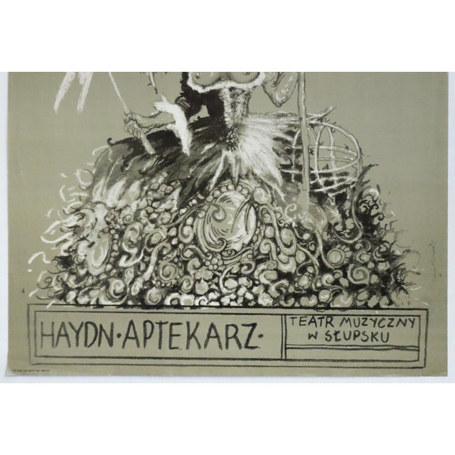 1980s 1980 Original Polish Theater Poster, Haydn Aptekarz (The Apothecary) For Sale - Image 5 of 6