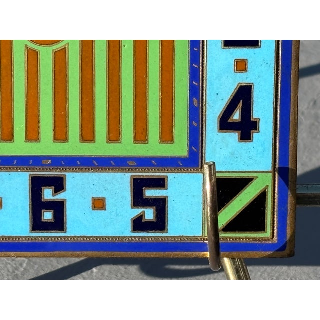 Late 19th C. Enamel on Copper Clock Face - Objet / Ornament on Stand For Sale - Image 11 of 11
