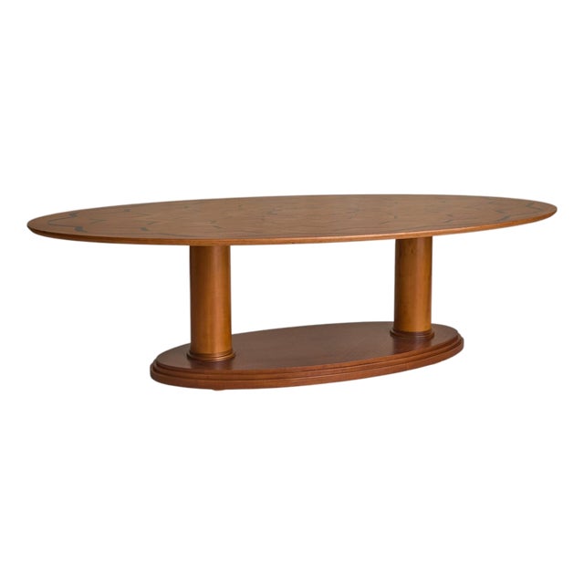 Rare Italian Oval Dining Table Attributed to Paolo Portoghesi For Sale
