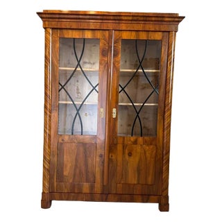 Biedermeier Display Cabinet in Walnut For Sale