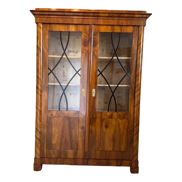 Biedermeier Display Cabinet in Walnut For Sale