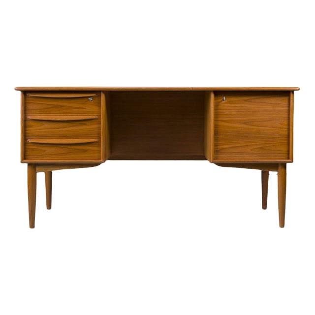 Mid-Century Danish Modern Desk Teak by Svend Madsen for Falster, 1970s For Sale