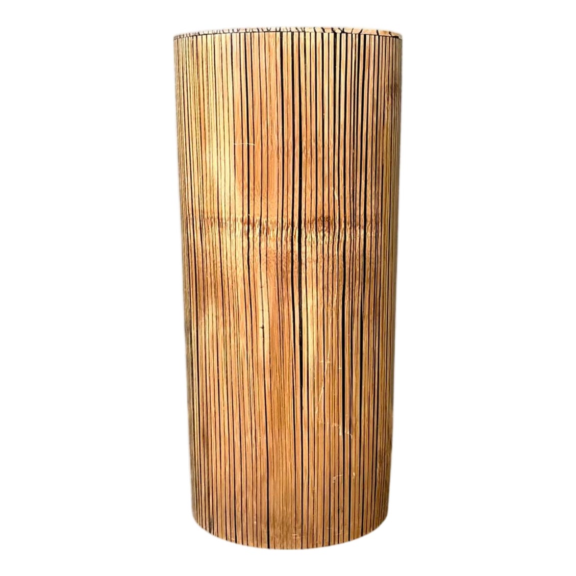 Vintage Coconut Shell Cylindrical Umbrella Stand | Chairish