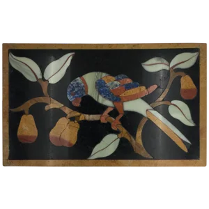 Late 17th Century Italian Pietre Dure Parrot on Branch Panel