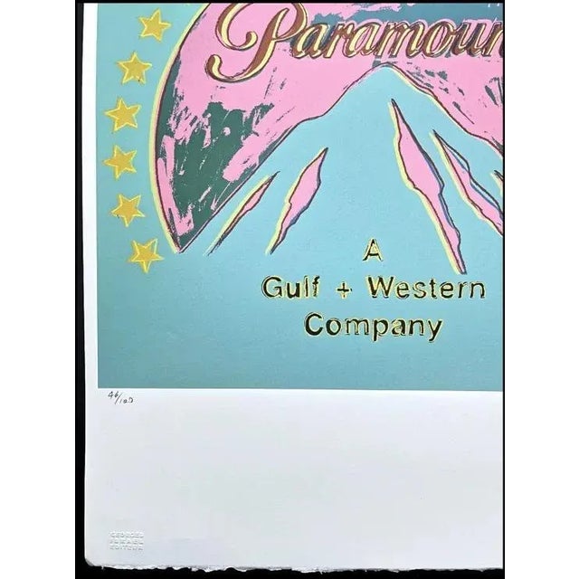 Andy Warhol "Paramount blue-pink" offset lithograph in colors on Arches paper, Georges Israel Editeur, sheet size 38,5 x...